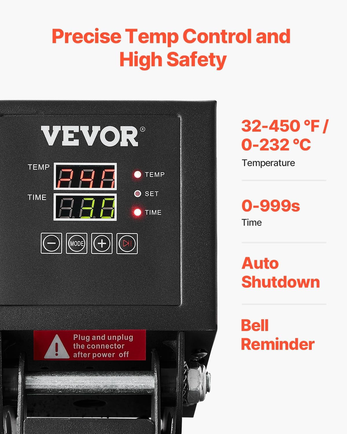 VEVOR Heat Press, 15X15 Power Heat Press Machine for T-Shirts, Fast Heating, High Pressure Digital Industrial Sublimation Printer for Heat Transfer Vinyl, Dark Black