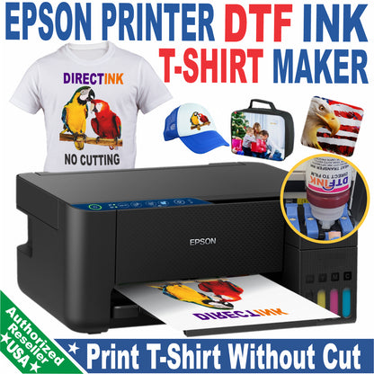 Epson Printer with DTF Ink Heat Transfer Print Color T-Shirt Maker Start Kit