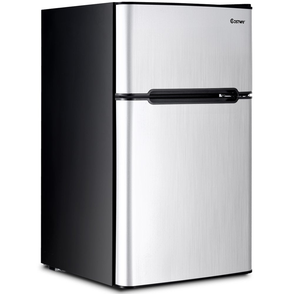 Refrigerator Small Freezer Cooler Fridge Compact 3.2 Cu Ft. Unit, Grey