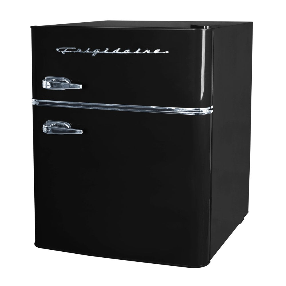 Retro 3.1 Cu Ft Two Door Compact Refrigerator with Freezer, Black