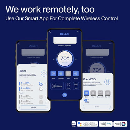 18K BTU ODU 2 Zone 12000 12000 BTU 24 SEER2 208-230V Cools up to 1100 Sq.Ft Wifi Multi Zone Mini Split Air Conditioner Ductless Pre-Charged Heat Pump Work with Alexa, 16Ft Installation Kits