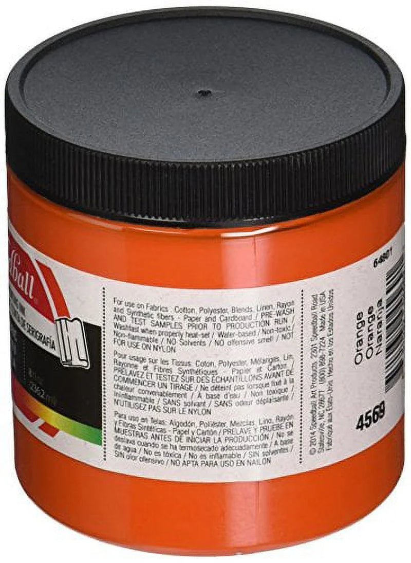 Fabric Screen Printing Ink, 8 Oz., Orange