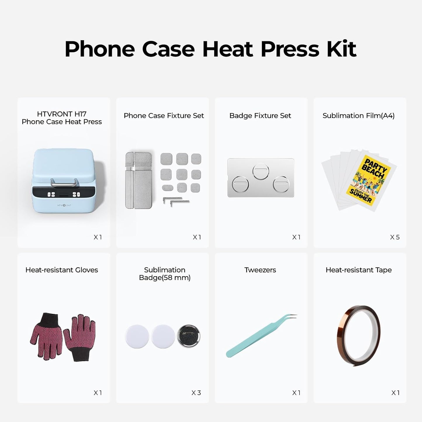 Phone Case Heat Press(Compatible with Iphone) & 52 Pcs Heat Press Accessories