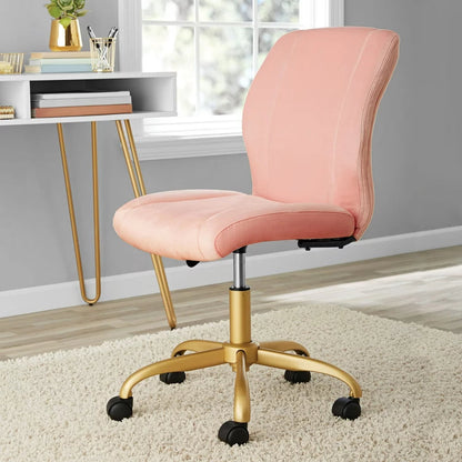 Plush Velvet Office Chair, Pearl Blush