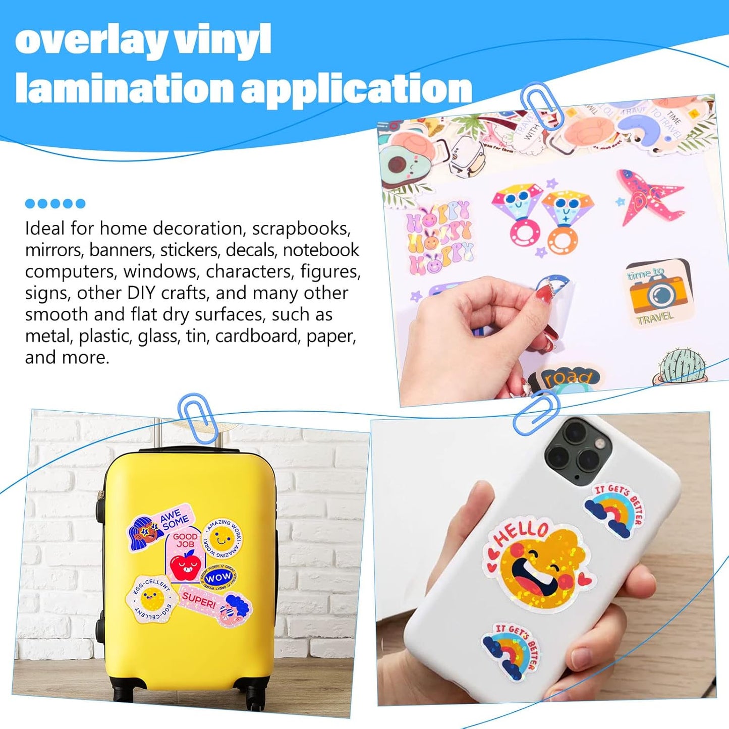 Sticker Paper for Inkject Printer Holographic Laminating Sheets Matte Inkjet Printable Vinyl 8.26" X 11.69" A4 36 Sheets Printer Paper Vinyl Stickers Waterproof Photo Paper