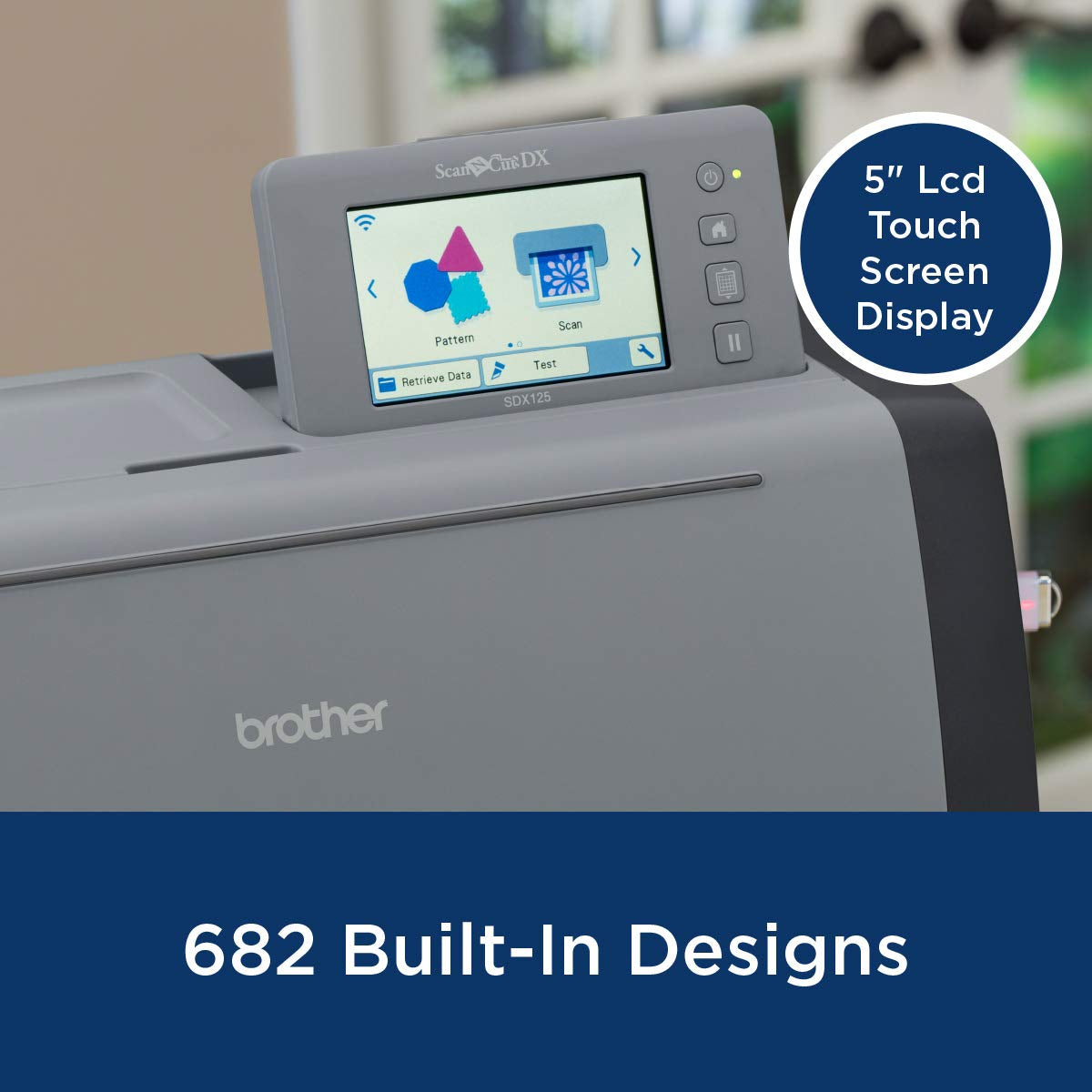 Scanncut SDX125EGY Electronic DIY Cutting Machine with Scanner, Make Custom Stickers, Vinyl Wall Art, Greeting Cards and More with 682 Included Patterns, Grey