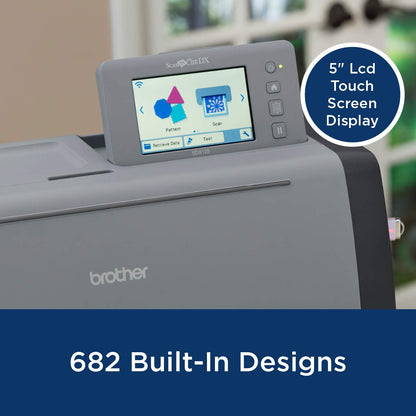 Scanncut SDX125EGY Electronic DIY Cutting Machine with Scanner, Make Custom Stickers, Vinyl Wall Art, Greeting Cards and More with 682 Included Patterns, Grey