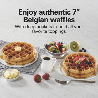 Belgian Waffle Maker with Easy to Clean Non-Stick Plates, Black 26072