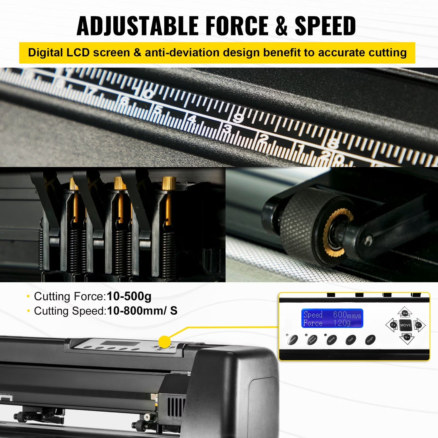 VEVOR 53" Vinyl Cutter/Plotter Sign Cutting Machine Software 3 Blades LCD Screen