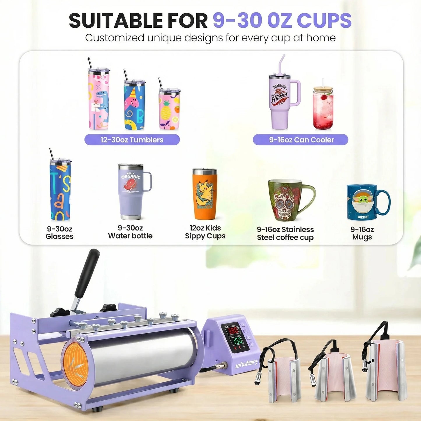 Adnoom Heat Press 15X15, 8 in 1 Multifunctional Shirt Press Machine Combo, 360° Swing Away Sublimation Heat Transfer with LED Display for T-Shirts Mugs Hat Plate Cap