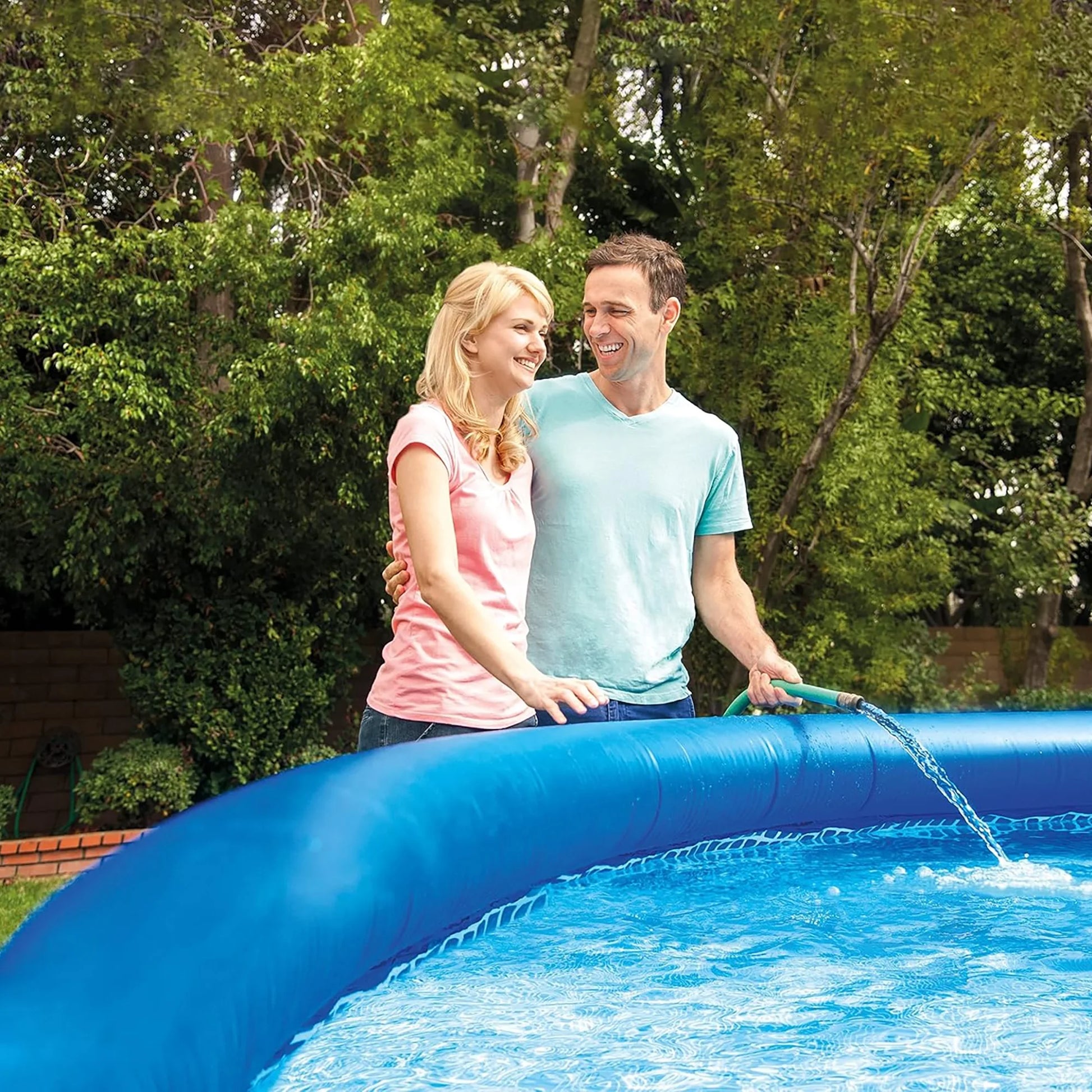 : : Easy Set Pool - 10' X 30" - Inflatable above Ground Swimming Pool, Puncture-Resistant Material, 1018 Gal Cap, Kids-Family Water Play, 28120EH