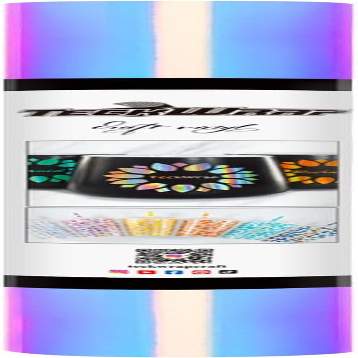 Holographic Chrome Vinyl Permanent Adhesive 12" X 60", Opal White - Indoor & Outdoor Vinyl, Waterproof, Scrapbooking, Easy Cut & Weed for DIY Crafts, Party Decor, Car Decals