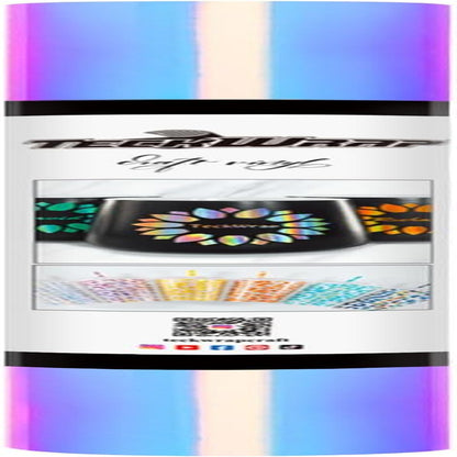 Holographic Chrome Vinyl Permanent Adhesive 12" X 60", Opal White - Indoor & Outdoor Vinyl, Waterproof, Scrapbooking, Easy Cut & Weed for DIY Crafts, Party Decor, Car Decals