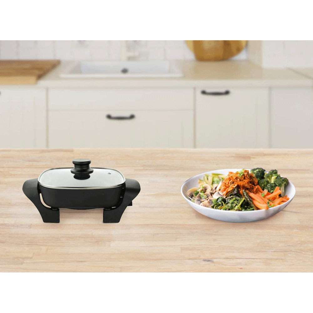 8-Inch Nonstick Electric Skillet with Glass Lid