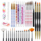 Artdone Nail Dotting Tools 32PCS Double-Ended Nail Art Brushes Kit Nail Art Gel Polish Liner Brushes Design Pen for Nail Drawing and Nail Paint Brushes Small Detail Brushes