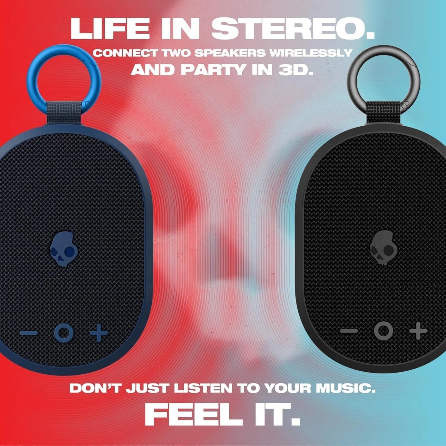 Kilo XT Wireless Bluetooth Speaker - IPX7 Waterproof Mini Speaker with 24 Hour Battery and True Wireless Pairing - for Outdoor, Black