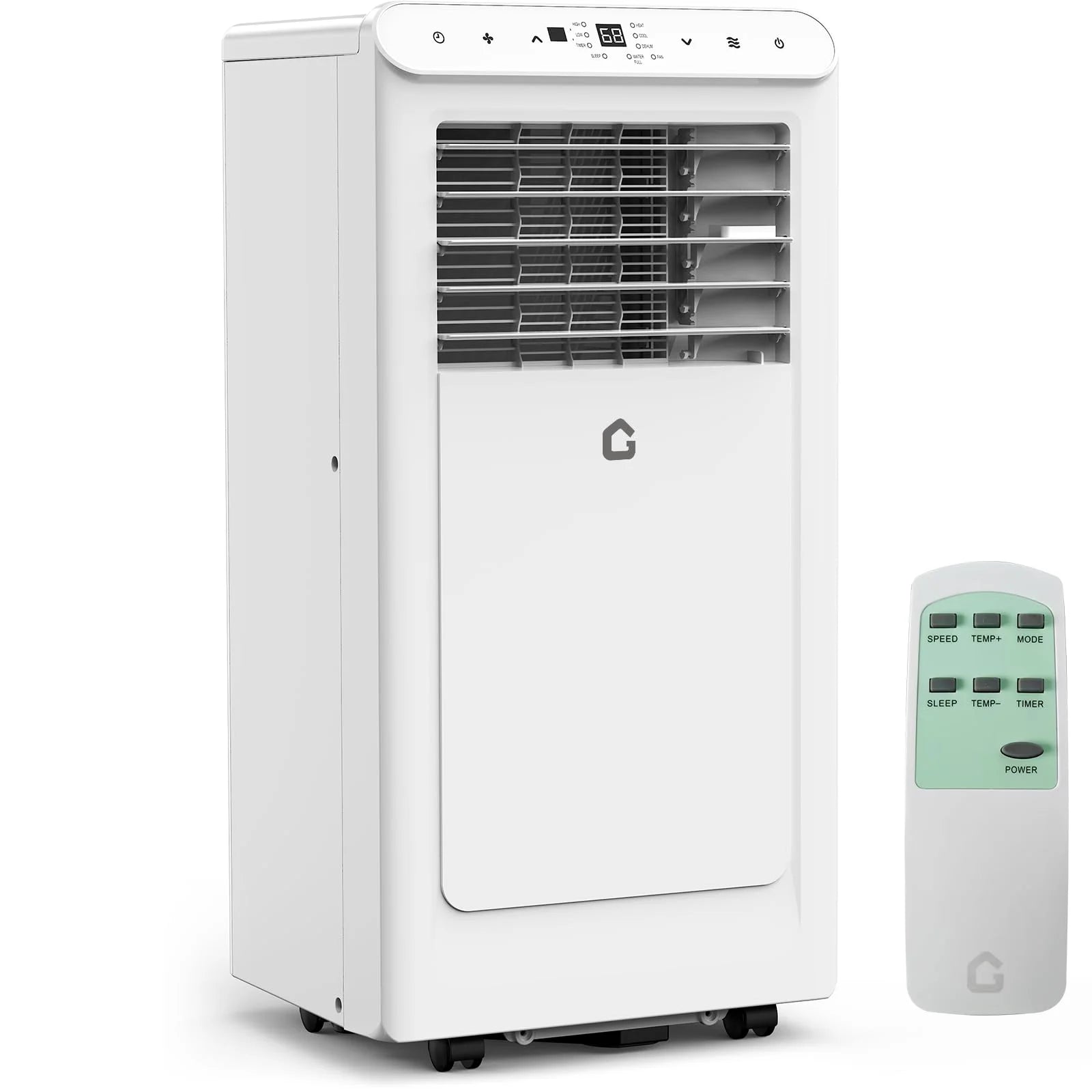 Portable Air Conditioner, 8000 BTU for Rooms up to 350 Sq. Ft. 4 Modes with Remote Control Quiet AC, Dehumidifier, Fan Includes Window Installation Kit, 24-Hour Timer,Sleep Mode,White
