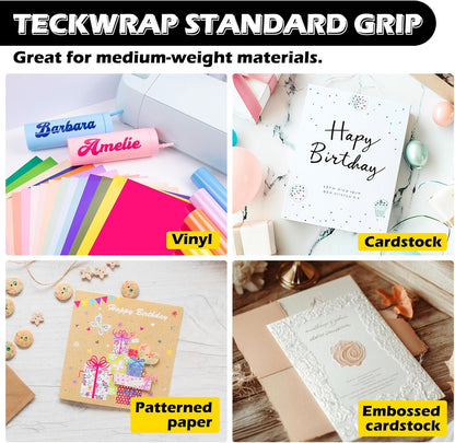 4 Pack 12"X12" Green Standard Adhesive Cutting Mats, with Precision Vinyl Pin Pen & 6 Inch Squeegee - Ideal for HTV, Vinyl, Quilting & Crafting, Compatible with Popular Cutting Machines