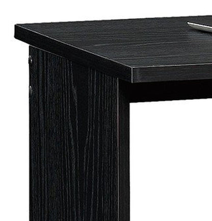 Small Space Writing Desk with 2 Shelves, True Black Oak Finish