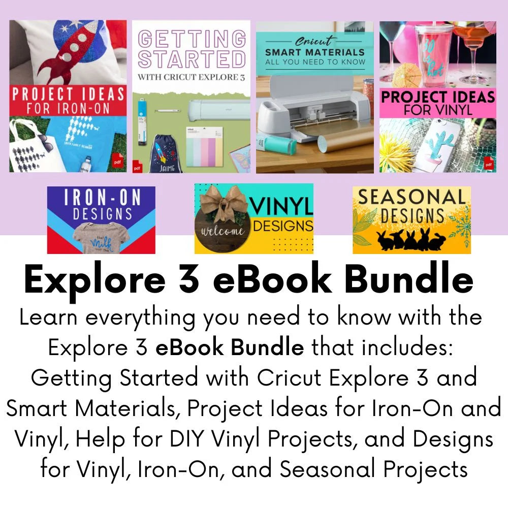 Cricut Explore 3 Craft Cutting Machine with Ultimate Sampler Bundle, Vinyl & Iron-On
