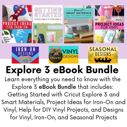 Cricut Explore 3 Craft Cutting Machine with Ultimate Sampler Bundle, Vinyl & Iron-On