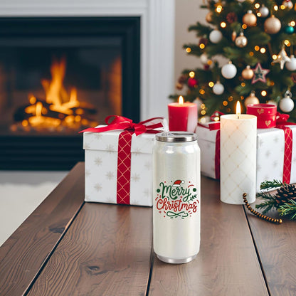 Colorsub 17 Oz Sublimation Glitter Tumblers Cans, Stainless Steel Sublimation Blanks Tumblers, Double Wall Insulated Cups Set with Lid, Straw, Gift Box, 6 Pack White