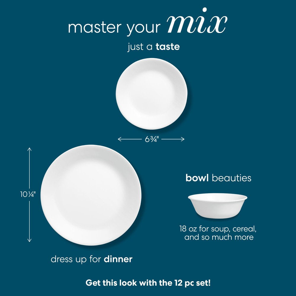 ®- Winter Frost White, round 12-Piece Dinnerware Set