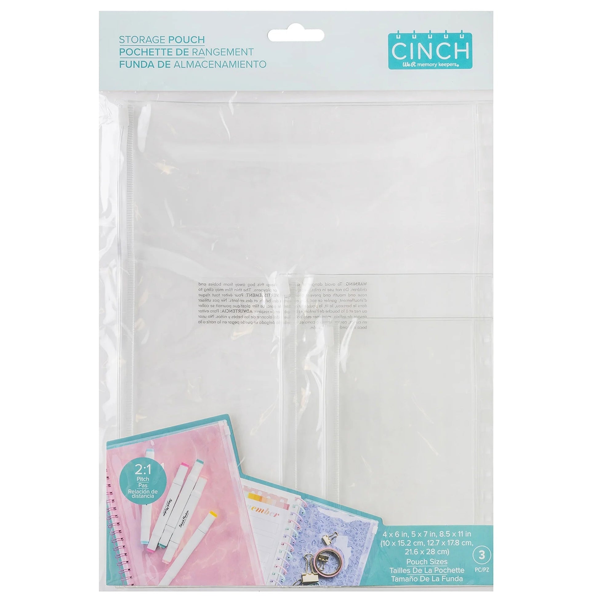 We R Memory Keepers Cinch Storage Pouch-3 Pieces