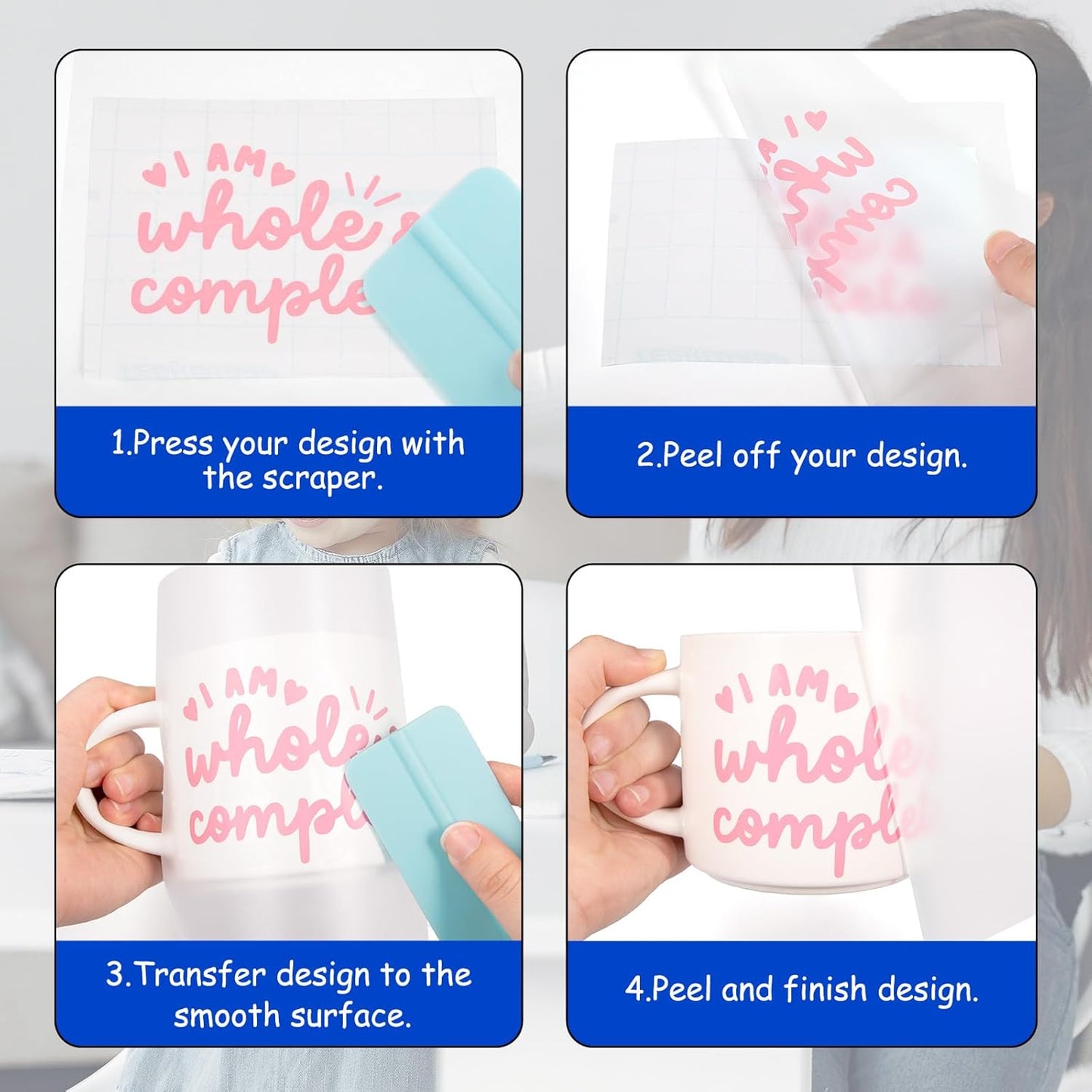 Clear Vinyl Transfer Paper Tape Roll - 12" X 50 FT Matte Transfer Tape for Vinyl Low Tack Easy Release for Craft Decals,Signs, Windows, Stickers