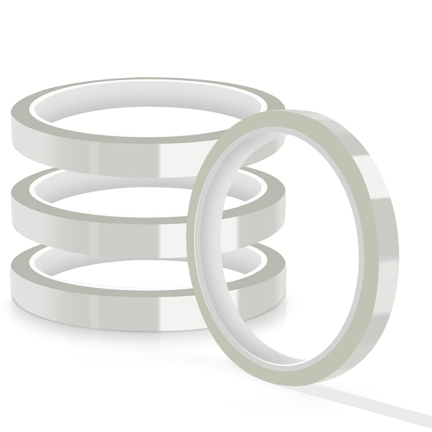 Heat Tape for Sublimation, 4 Rolls 10Mm X33M 108Ft Heat Resistant Tape for Heat Press, Heat Transfer Tape Thermal Tape for Electronics & Heat Vinyl Press Tape No Residue(Transparent)