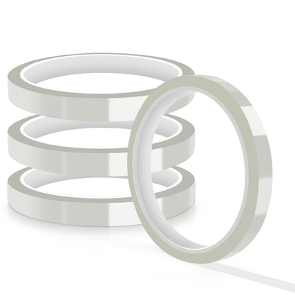 Heat Tape for Sublimation, 4 Rolls 10Mm X33M 108Ft Heat Resistant Tape for Heat Press, Heat Transfer Tape Thermal Tape for Electronics & Heat Vinyl Press Tape No Residue(Transparent)