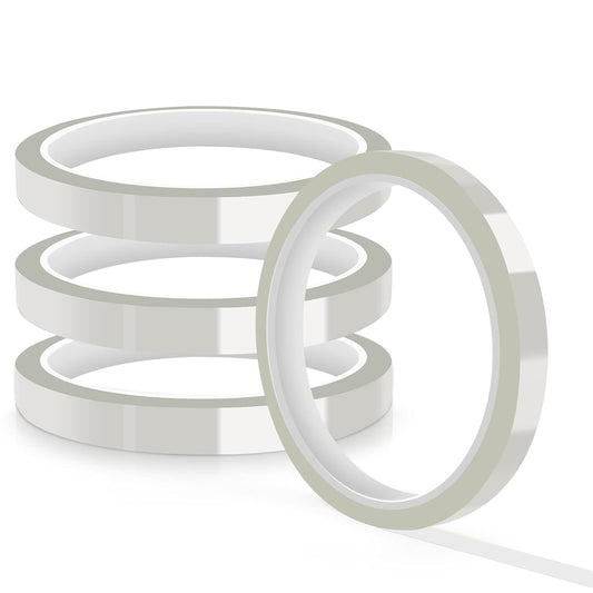 Heat Tape for Sublimation, 4 Rolls 10Mm X33M 108Ft Heat Resistant Tape for Heat Press, Heat Transfer Tape Thermal Tape for Electronics & Heat Vinyl Press Tape No Residue(Transparent)