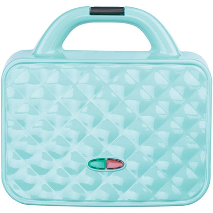 Couture Purse Non-Stick Dual Waffle Maker in Blue with Indicator Lights