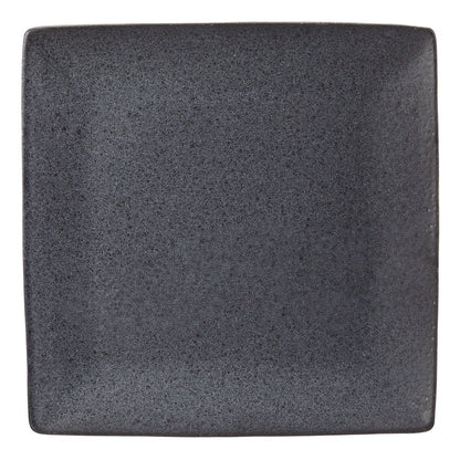 '- Dark Gray Square Stoneware 16-Piece Dinnerware Set