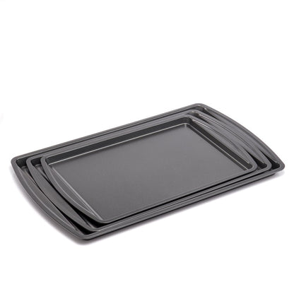 3PC Nonstick Cookie Set, 11.2" X 17.2", 10.2" X 15.2", 9.2" X 13.2", Gray