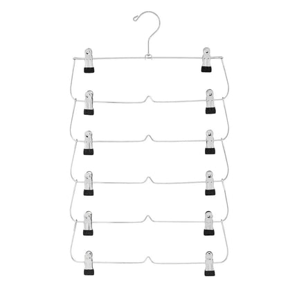 6-Tier Pant & Skirt Hanger, Heavy Duty Metal, Space Saving