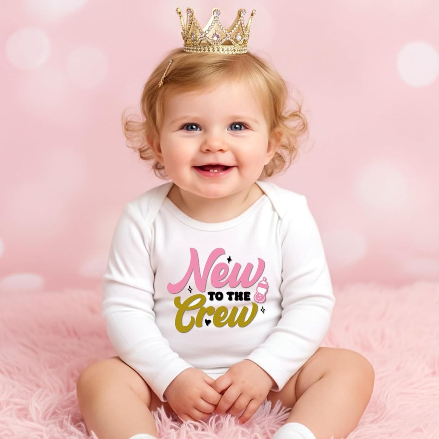 Dazoratix Baby Girl Iron on Transfers - 20 Sheets Cute Onesie Newborn Princess DTF Ready to Press Heat Patches Vinyl Stickers Decals for T Shirts Clothing Clothes Pillow Appliques DIY Craft Decoration
