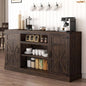 66'' Large Kitchen Buffet Sideboard with Power Outlet, Farmhouse Coffee Bar Cabinet with Adjustable Shelf