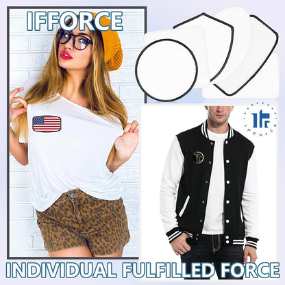 Sublimation Blanks Patches - 40 Pcs Rectangle Large Iron-On Patch with Black Border - Strong Adhesive Badges for DIY Hats Backpack T-Shirt Project