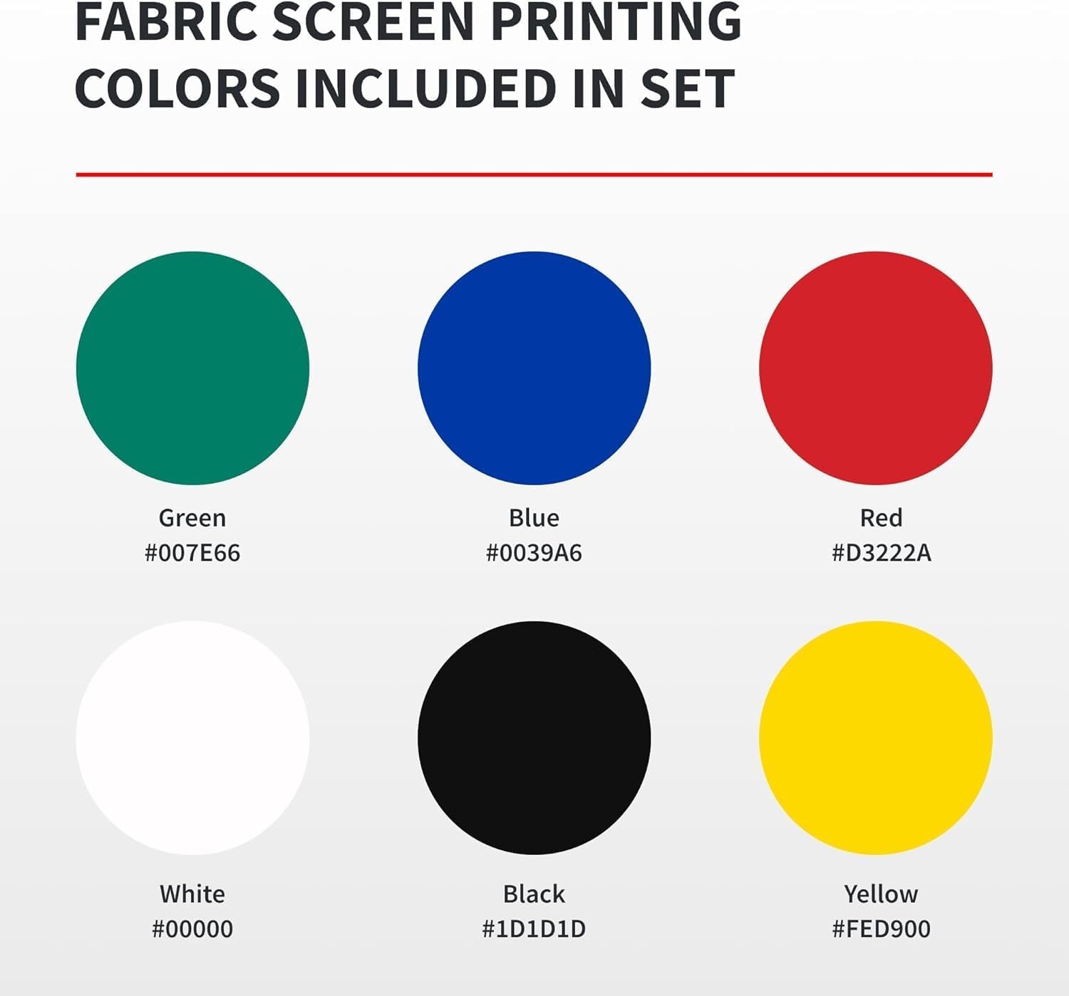 Fabric Screen Printing Ink Starter Set, 6-Colors, 4 Fl Oz for T-Shirt and Silkscreen Printmaking