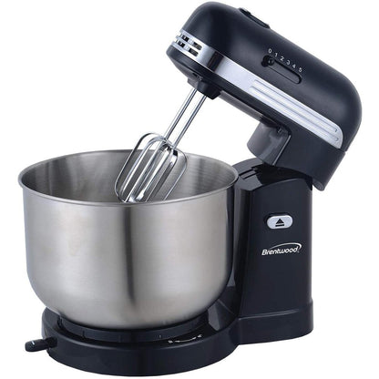 5-Speed Stand Mixer with 3.5 Qt Stainless Steel Mixing Bowl, Black