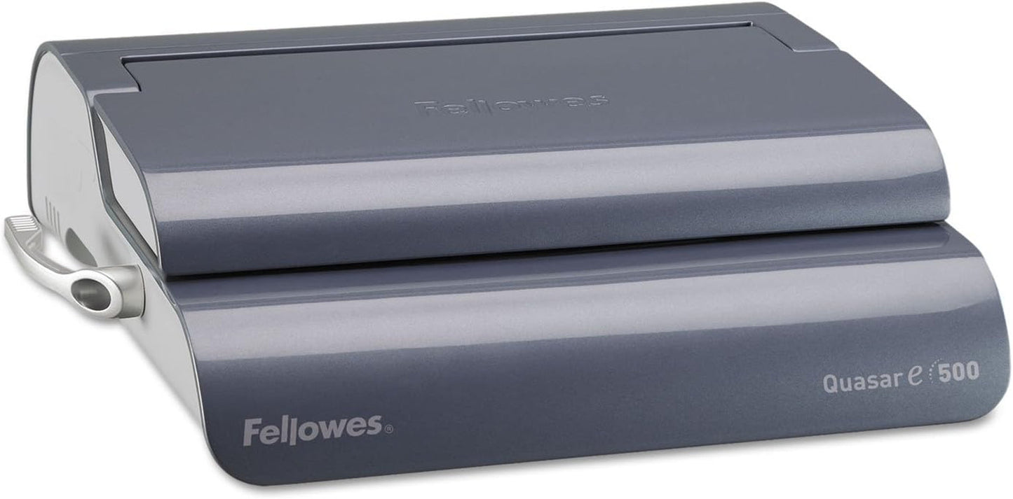 Fellowes 5216901 Quasar 500 Electric Comb Binding System, 16 7/8 X 15 3/8 X 5 1/8, Metallic Gray, Alloy Steel