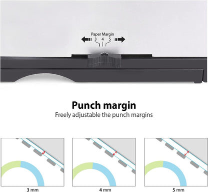MAKEASY Binding Machine, 21-Hole, 450 Sheets, Comb Binding Machines with 1 Box Comb Bindings Spines, Comb Binder for Letter Size, A4, A5 Paper