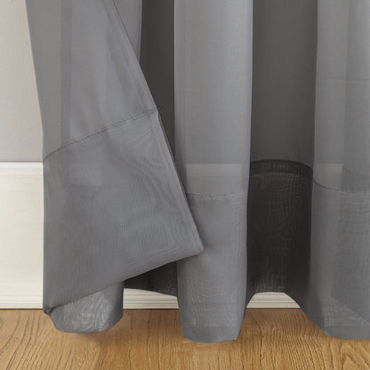 Marjorie Sheer Voile Curtain, Single Panel, 59"W X 84"L, Gray