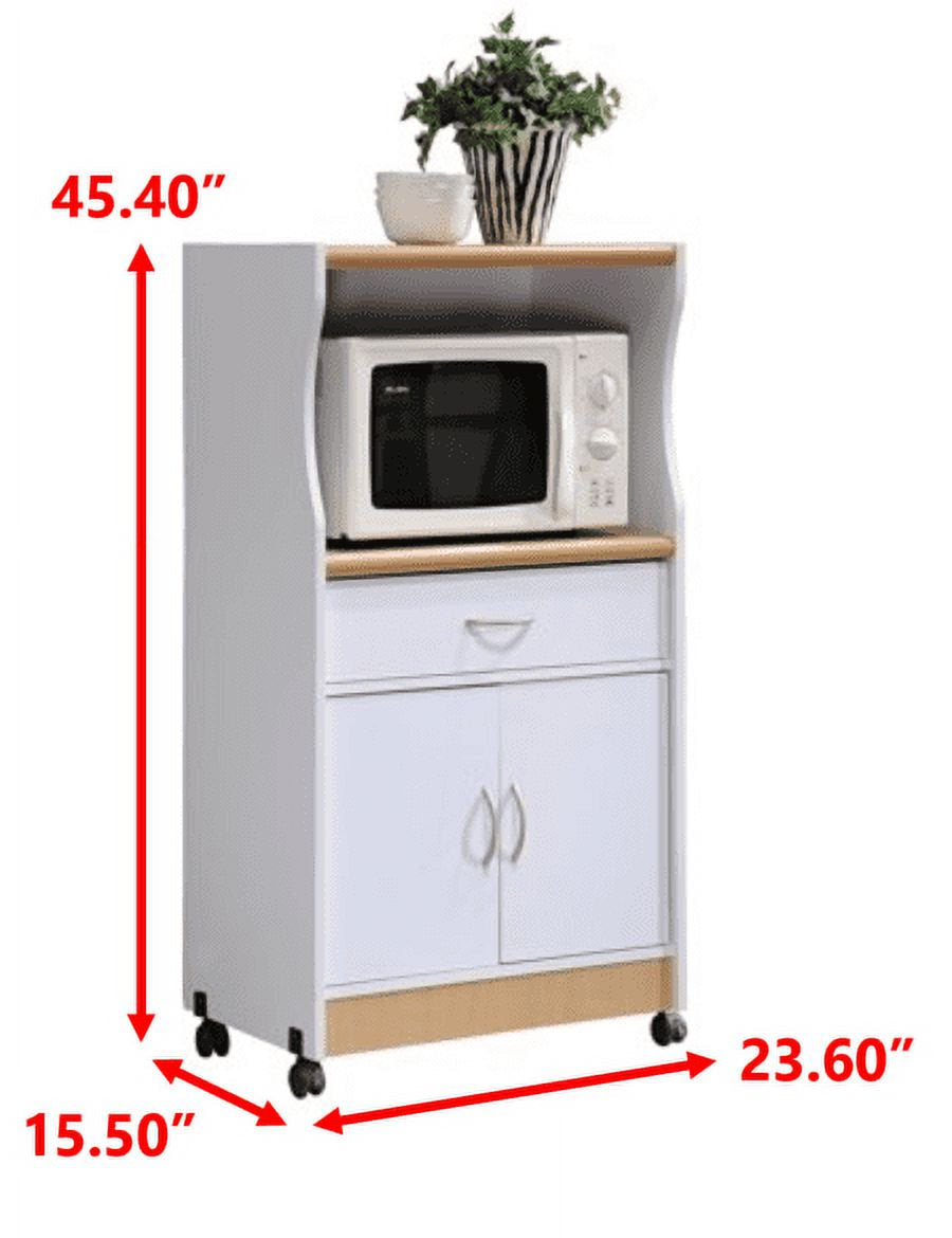 Microwave Kitchen Cart, White