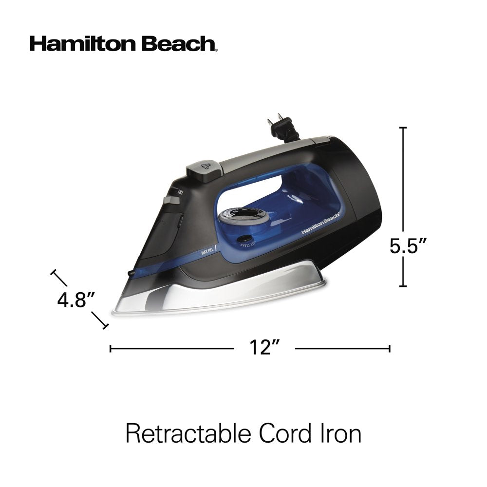 Retractable Cord Iron, Stainless Steel Soleplate, 14290