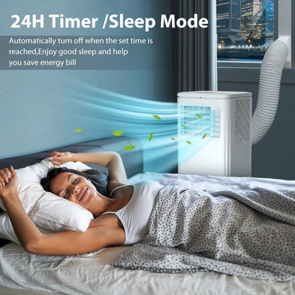 Portable Air Conditioner 10000BTU Ashrae ( 6000BTU) Indoor Room AC Unit Dehumidifier Window Kit Remote Control Easy&Efficient Bedroom