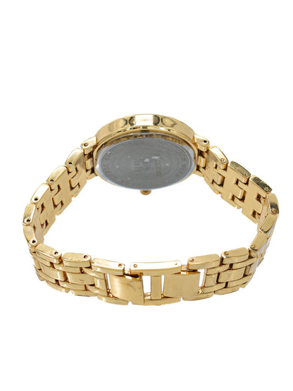 Women'S Gold Tone round Watch and Bangle Bracelet Set, 2-Piece