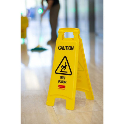 FG611277YEL 11 In. X 12 In. X 25 In. Caution Wet Floor Sign - Bright Yellow