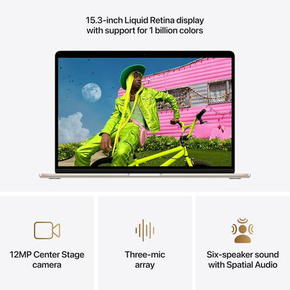 Apple 2026 Macbook Air 15-Inch Laptop with M5 Chip: Built for AI, 15.3-Inch Liquid Retina Display, 24GB Unified Memory, 1TB SSD, 12MP Center Stage Camera, Touch ID, Wi-Fi 7; Starlight